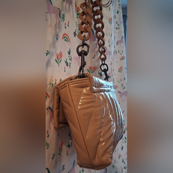 NWOT Think Royln Bar Bar Cream Vegan Patent Neutral Casual Boho Purse Bag - Picture 7 of 13